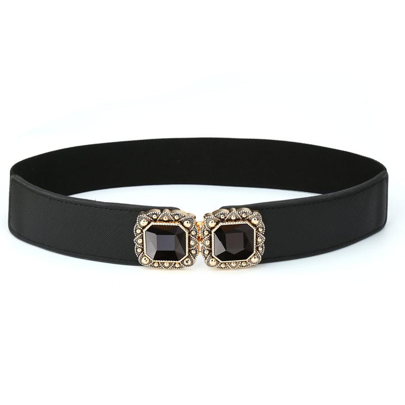 Women's Gemstone Waist Decoration Wide Belt for Skirt Suit Coat Sweater