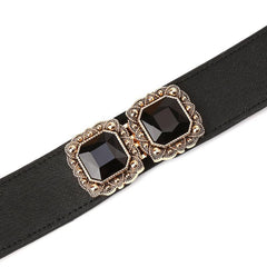 Women's Gemstone Waist Decoration Wide Belt for Skirt Suit Coat Sweater