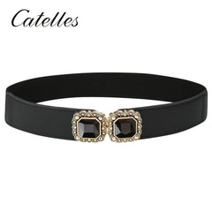 Women's Gemstone Waist Decoration Wide Belt for Skirt Suit Coat Sweater