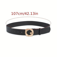 Geometric Buckle Casual Belt Solid Jeans Pants Belt For Women