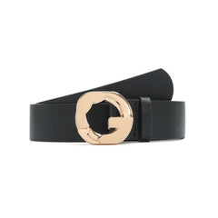 Geometric Buckle Casual Belt Solid Jeans Pants Belt For Women