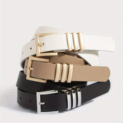Square Buckle Classic PU Belt Casual Waistband Women Jeans Pants Dress Belts