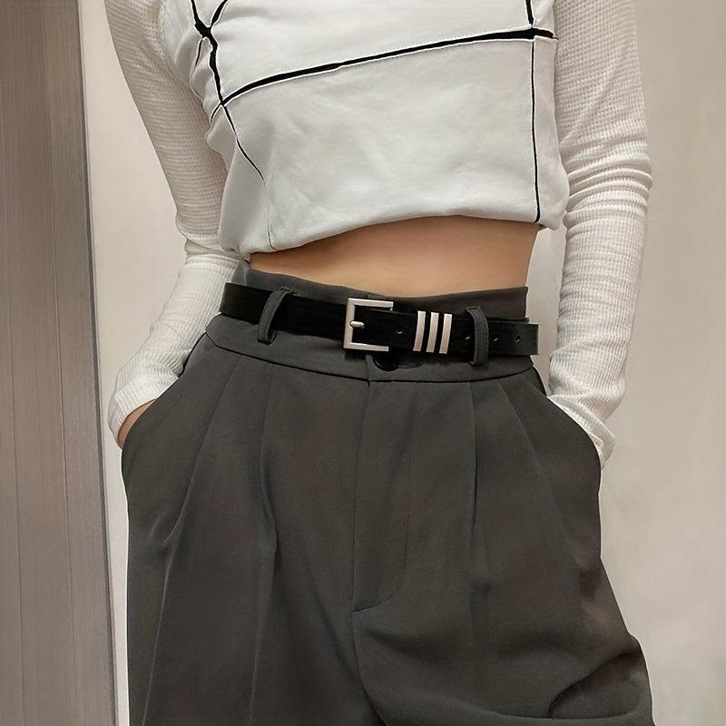 Square Buckle Classic PU Belt Casual Waistband Women Jeans Pants Dress Belts