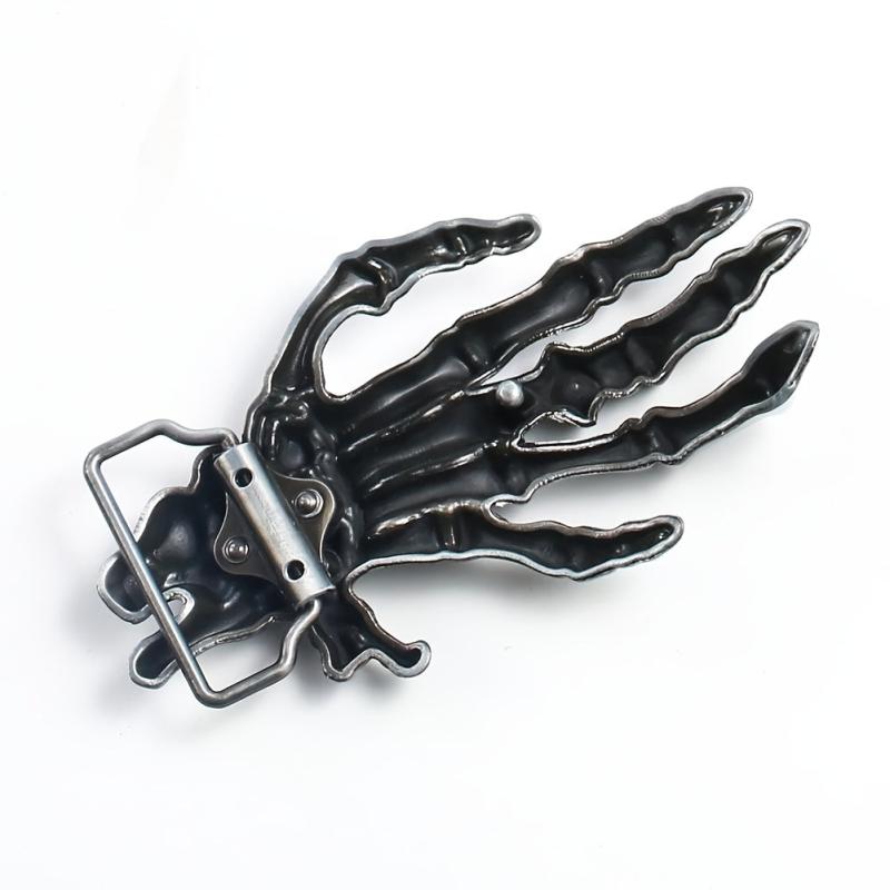 Skull Hand Rhinestone Belt Buckle Rock Punk Metal Accessories