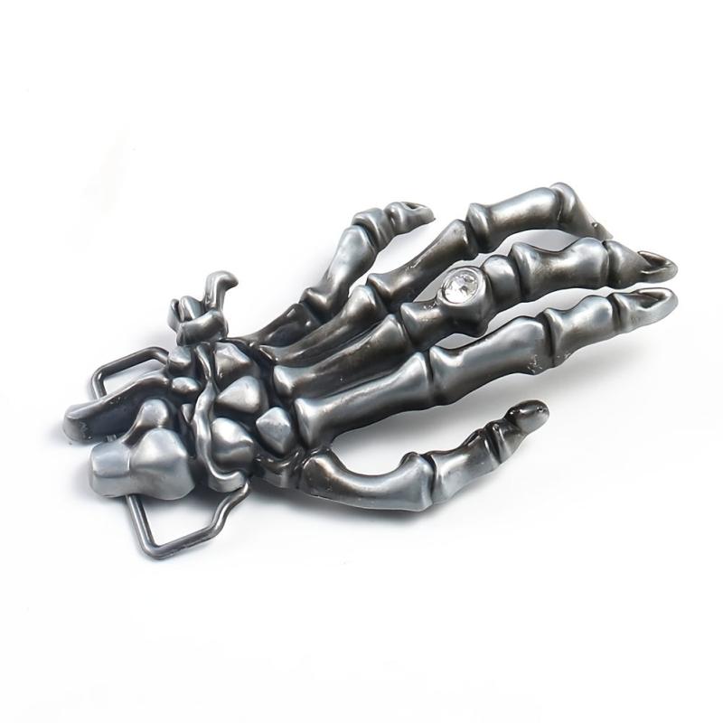 Skull Hand Rhinestone Belt Buckle Rock Punk Metal Accessories