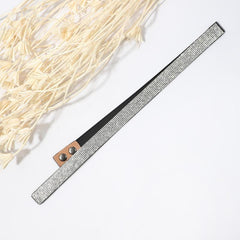 Sparkling Rhinestone Elastic Belt Silvery Waistband for Party