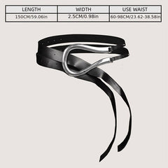 Women's Double Strap PU Leather Waist Belt