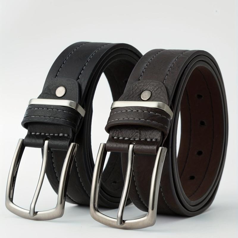 Men's Leather Belt Pin Buckle Belt Accessories