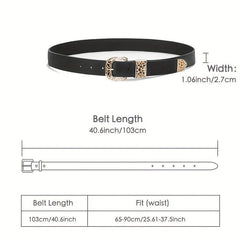 Hollow Buckle Belt PU Leather Casual Waistband Women Jeans Pants Dress Belts