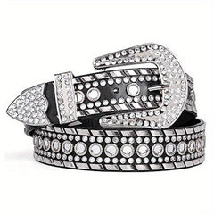 Vintage Wide Waist Belts Rhinestone Rock Strap Belt Y2K Women Belts