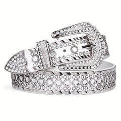 Vintage Wide Waist Belts Rhinestone Rock Strap Belt Y2K Women Belts