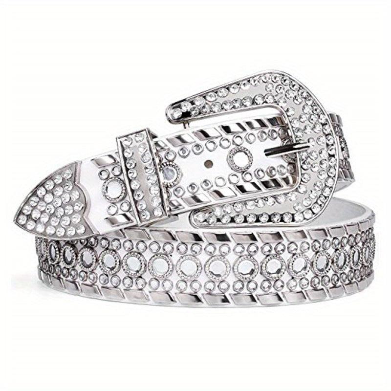 Vintage Wide Waist Belts Rhinestone Rock Strap Belt Y2K Women Belts