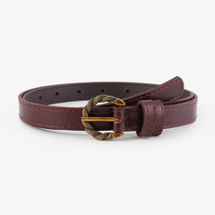 Vintage Snake Buckle Thin Pu Leather Belt for Women