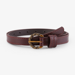 Vintage Snake Buckle Thin Pu Leather Belt for Women