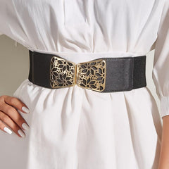Hollow Buckle Elastic Belt Wide Belt Decorative Elastic Girdle