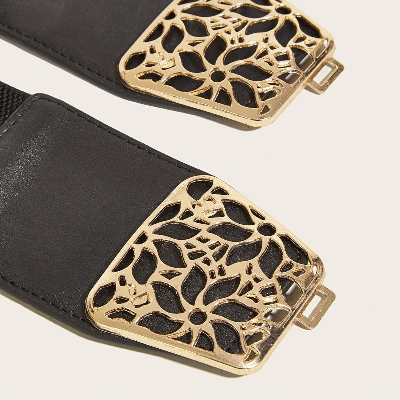 Hollow Buckle Elastic Belt Wide Belt Decorative Elastic Girdle