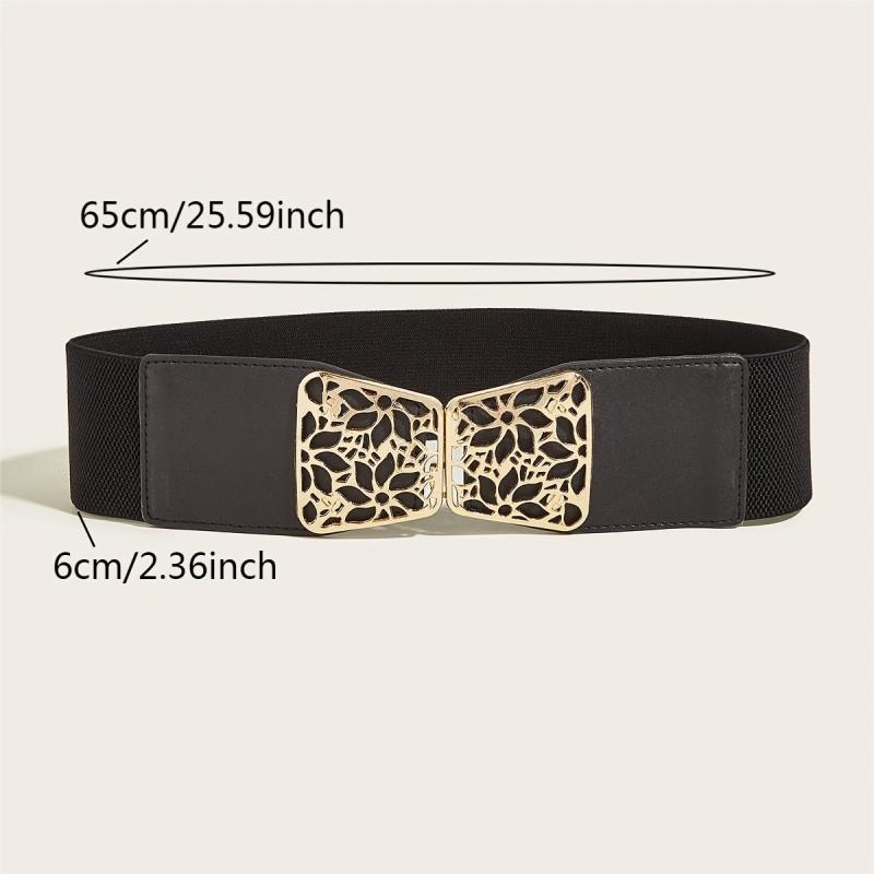 Hollow Buckle Elastic Belt Wide Belt Decorative Elastic Girdle