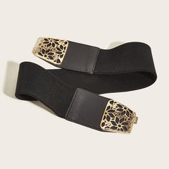 Hollow Buckle Elastic Belt Wide Belt Decorative Elastic Girdle