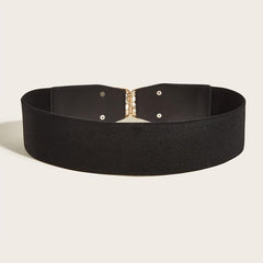 Hollow Buckle Elastic Belt Wide Belt Decorative Elastic Girdle