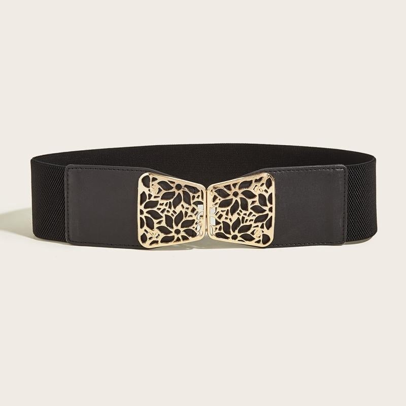 Hollow Buckle Elastic Belt Wide Belt Decorative Elastic Girdle