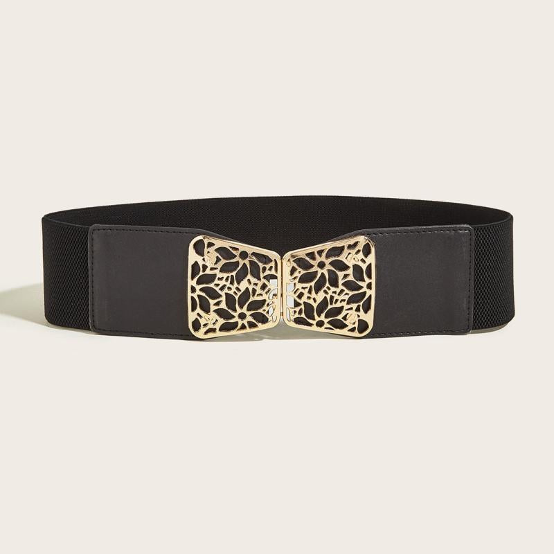 Hollow Buckle Elastic Belt Wide Belt Decorative Elastic Girdle