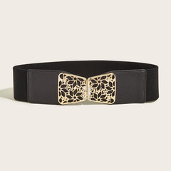 Hollow Buckle Elastic Belt Wide Belt Decorative Elastic Girdle