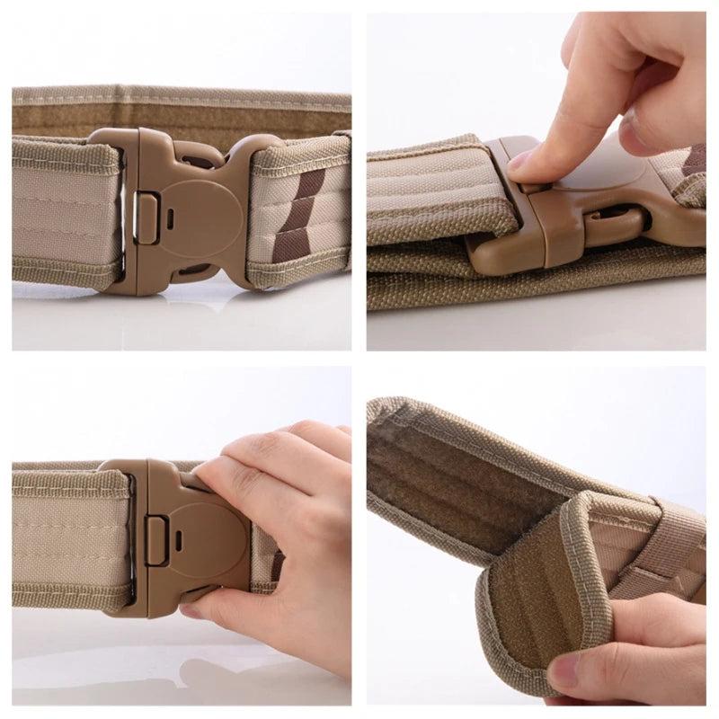 Quick Release Tactical Belt Men's Military Canvas Waistband
