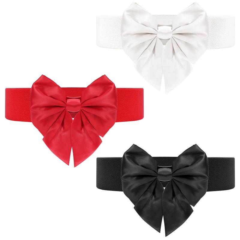 Women's Elastic Cinch Belt with Satin Bow
