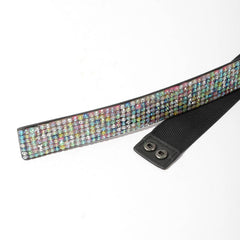Full Rhinestone Elastic Belt Wide Waistband for Party