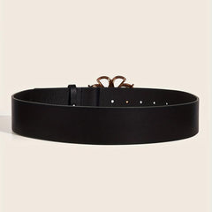 Hollow Out Buckle Belt PU Leather Wide Belt for Women