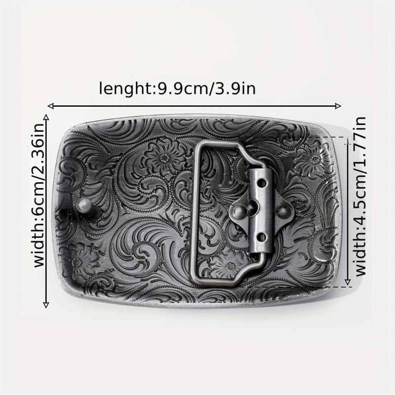 Western Carved Belt Buckle For Women & Men Vintage Jeans Accessories
