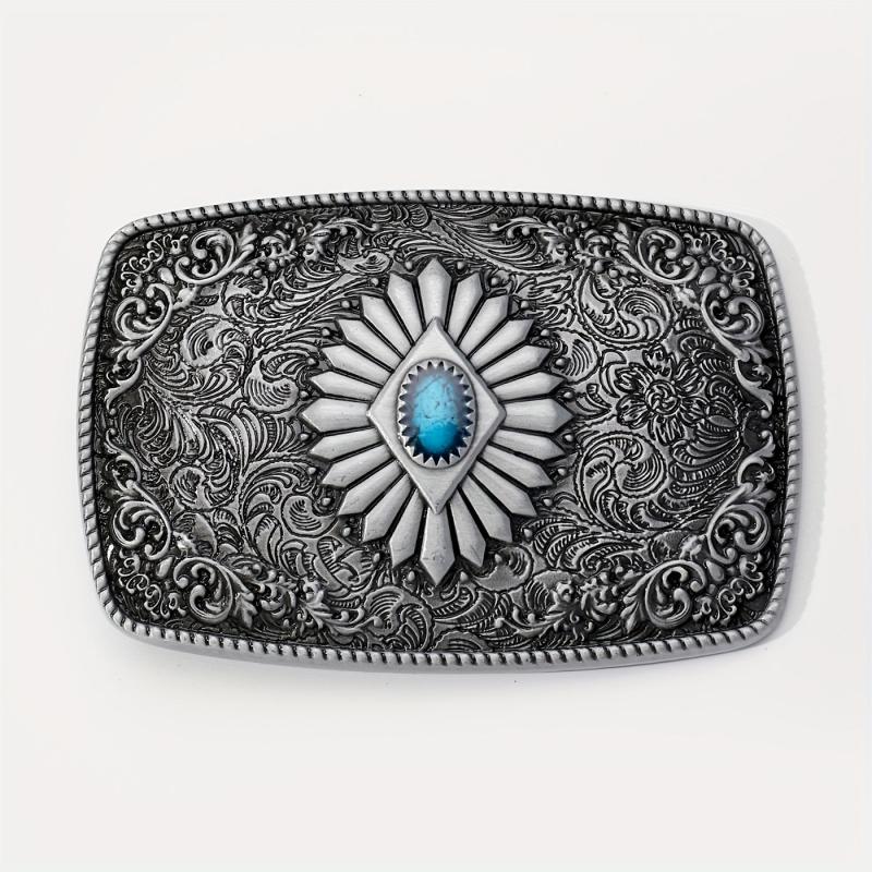 Western Carved Belt Buckle For Women & Men Vintage Jeans Accessories