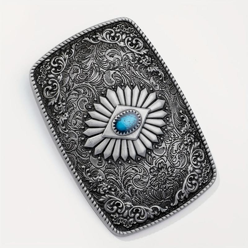 Western Carved Belt Buckle For Women & Men Vintage Jeans Accessories