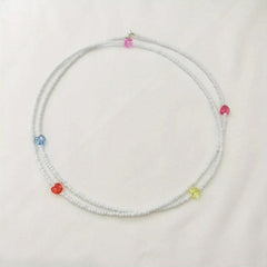 Y2K Pink Heart Beaded Waist Chain Summer Beach Bikini Bell
