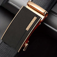 Men's PU Leather Belt Automatic Buckle Business Style Belt
