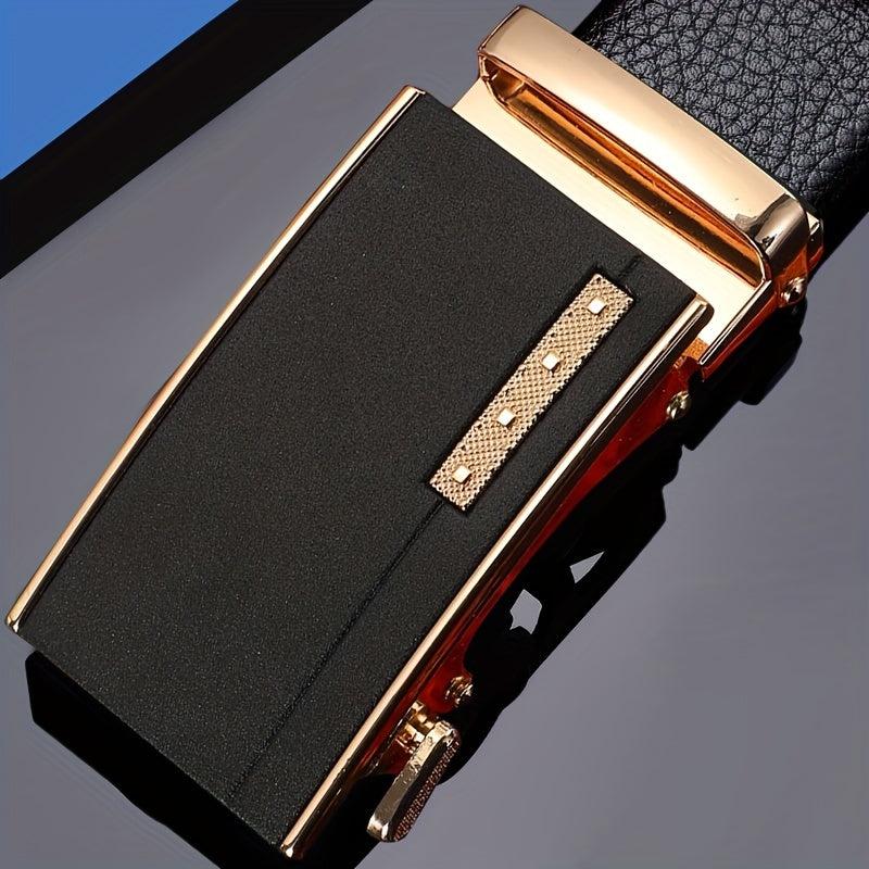 Men's PU Leather Belt Automatic Buckle Business Style Belt