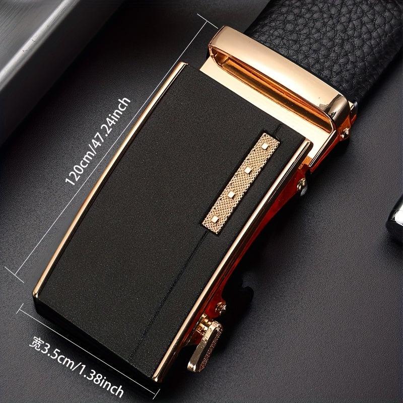 Men's PU Leather Belt Automatic Buckle Business Style Belt