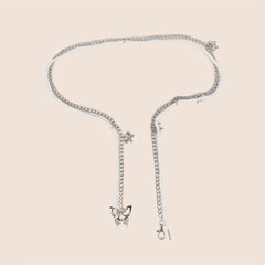 Butterfly Waist Chain with Tassel Silvery Belt for Women