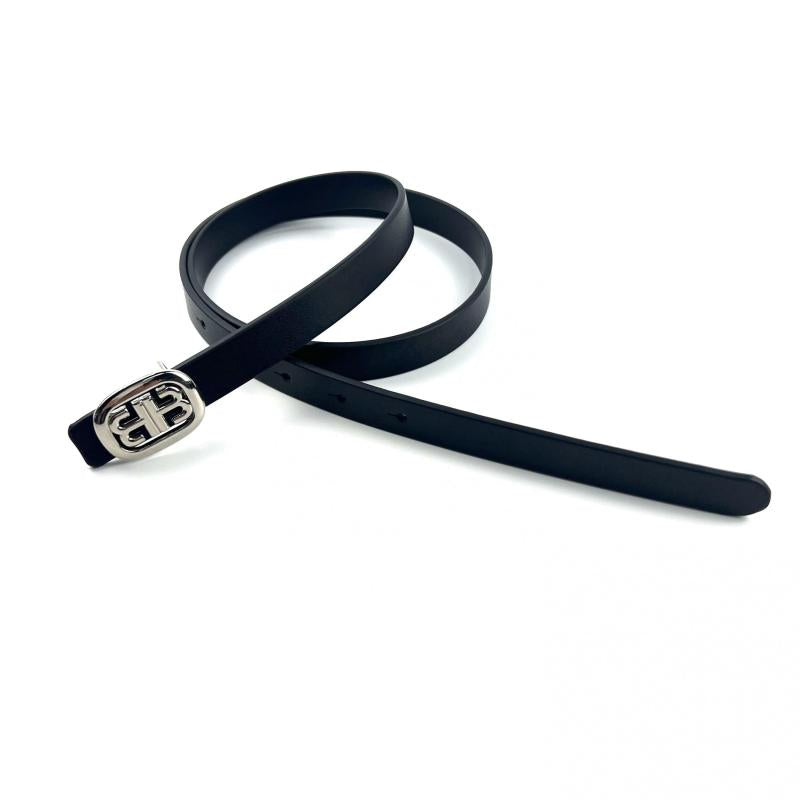 Geometric Buckle Leather Belt Vintage Solid Thin Classic Dress Girdle Jeans Belt