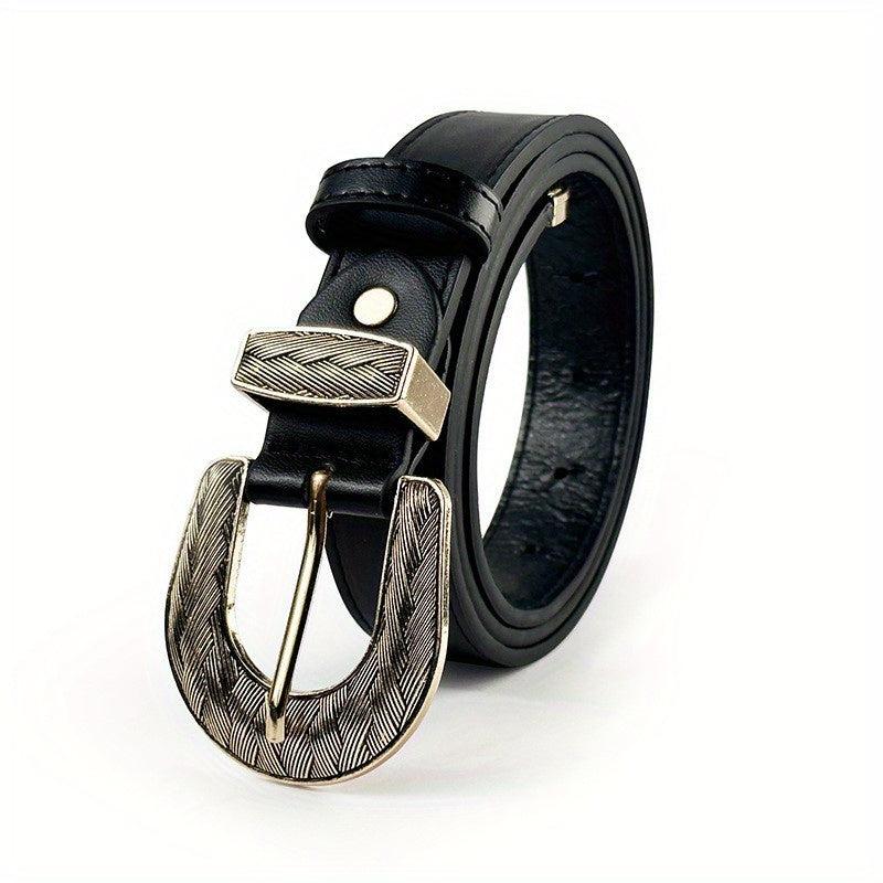 Vintage Braid Pattern Buckle Belt For Women