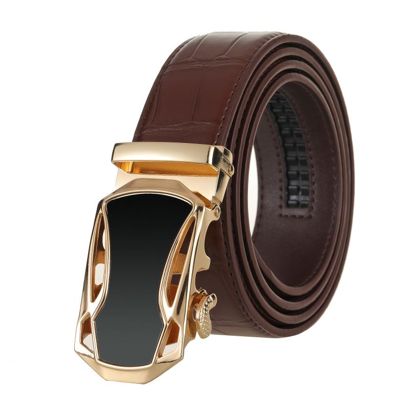 Men's Brown Casual Automatic Buckle Belt