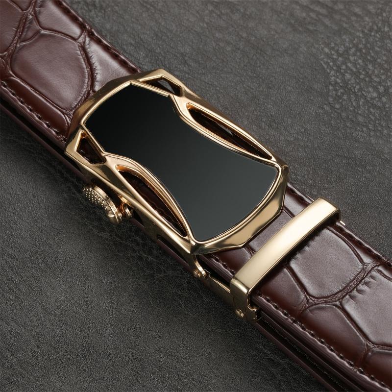 Men's Brown Casual Automatic Buckle Belt