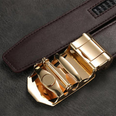 Men's Brown Casual Automatic Buckle Belt
