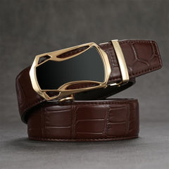 Men's Brown Casual Automatic Buckle Belt