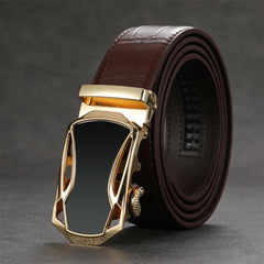 Men's Brown Casual Automatic Buckle Belt
