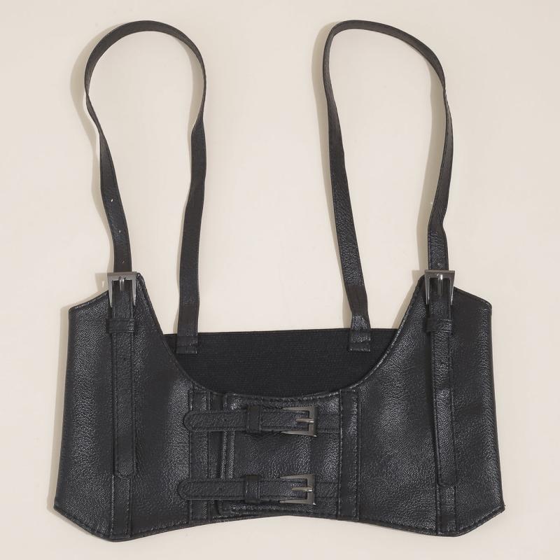 Y2K PU Leather Waist Belt Punk Corset Gothic Body Belt