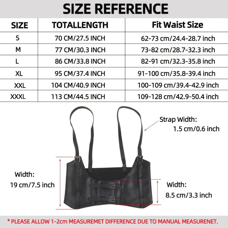 Y2K PU Leather Waist Belt Punk Corset Gothic Body Belt