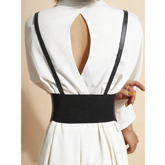 Y2K PU Leather Waist Belt Punk Corset Gothic Body Belt