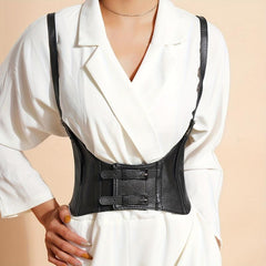 Y2K PU Leather Waist Belt Punk Corset Gothic Body Belt