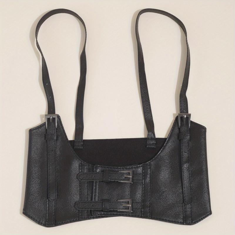 Y2K PU Leather Waist Belt Punk Corset Gothic Body Belt